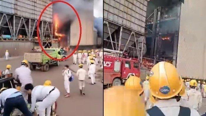 Capture video viral tungku smelter meledak di Morowali, tepatnya Kecamatan Bahodopi, Kabupaten Morowali, Sulawesi Tengah, Minggu (24/12/2023). Salah satu korban luka adalah Amiruddin yang batal berkumpul keluarga usai jadi korban peristiwa itu