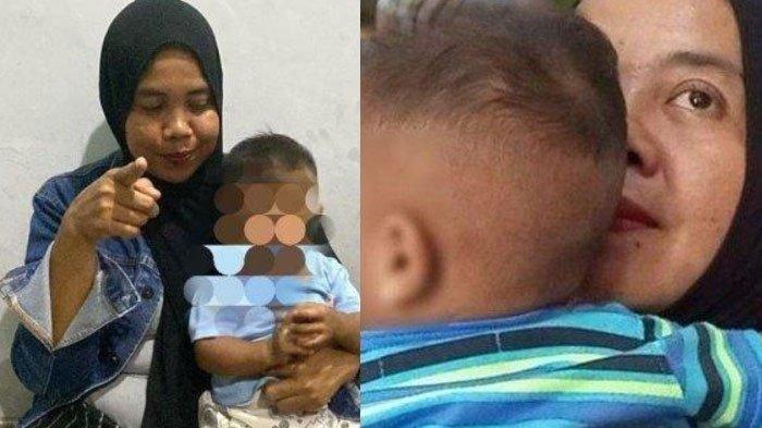Siti Mauliah dan anaknya yang diduga tertukar saat melahirkan.