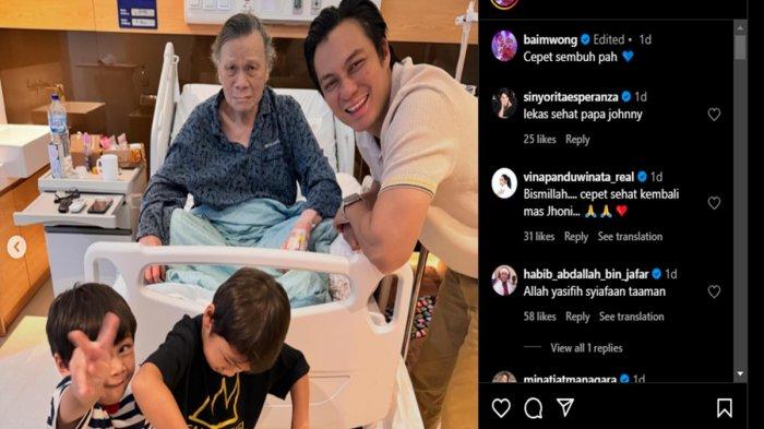 Baim Wong membawa kabar kurang menyenangkan, sang ayah Johnny Wong dikabarkan jatuh sakit.