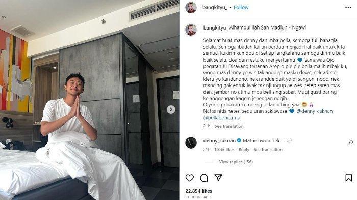 Bangkit Yuyudono memberikan ucapan selamat dan doa restu untuk pernikahan mantan kekasihnya, Bella Bonita dan Denny Caknan.