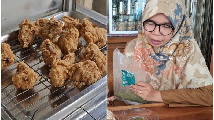 Ayam geprek di Master Chiken Hoha Baturaja hadir dengan bahan campuran Seledri Impor dari Mesir.