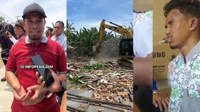 Camat Babulu, Kansip, menyampaikan penjelasan terkait warga merobohkan rumah Junaedi, tersangka pembunuhan satu keluarga di Babulu Laut PPU