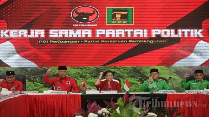 Kerja sama partai politik PDI Perjuangan dan PPP di Kantor DPP PDI Perjuangan, Jakarta Pusat, 30 April 2023. 