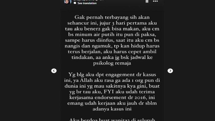 Curhat Siti Septi Ariyanti atau dikenal Arie Rieyanthie ungkap kondisinya setelah mengetahui perselingkuhan Bimo Aryo .