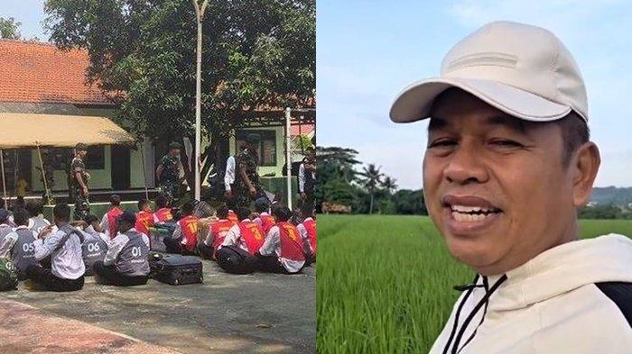 KRITIKAN PENDIDIKAN MILITER- (KIRI) Para pelajar saat mengikuti pendidikan berkarakter di Resimen Artileri Medan 1 Sthira Yudha, Batalyon Artileri Medan 9, Kabupaten Purwakarta, Kamis (1/5/2025). (Kanan) Dedi Mulyadi meyakini apa yang dicanangkannya dalam program militer tersebut bertujuan untuk masa depan anak-anak bangsa. Tak bisa diatasi perdebatan