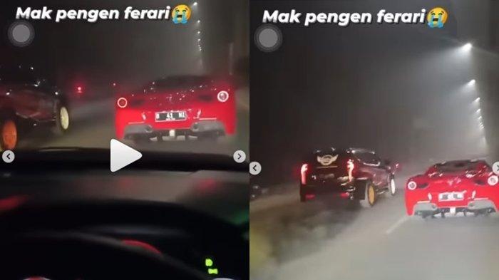 Aksi Balap Liar Mobil Ferari Merah Versus Pajero Heboh di Palembang. Belakangan Terungkap Pemilik Pajero Merah Adalah Suami Owner Daviena Skincare