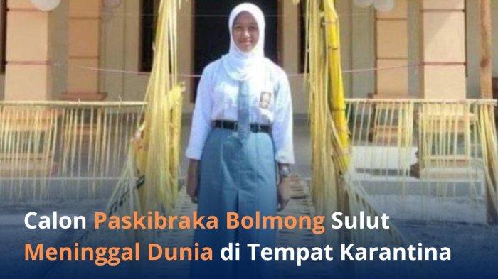 Dini Fironisa Sumele, salah satu calon anggota Paskibraka Bolmong, Sulawesi Utara. Dini meninggal pada pukul 11.45 Wita, Minggu (11/8/2024).