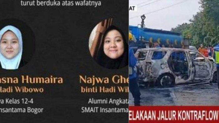 Dua putri tercinta Cicih, Aisyah Hasna Humairah dan Nazwa Ghefira meninggal dunia dalam insiden di KM 58 Tol Cikampek.
