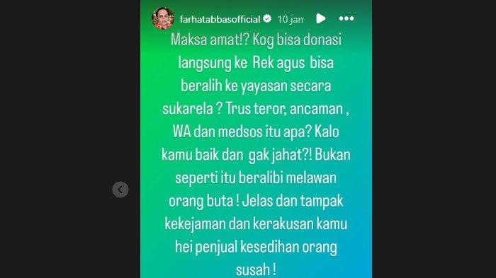 Farhat Abbas Bantah Klarifikasi Pratiwi Noviyanthi, Singgung Bohong Sebut Agus Sukarela Titip Donasi