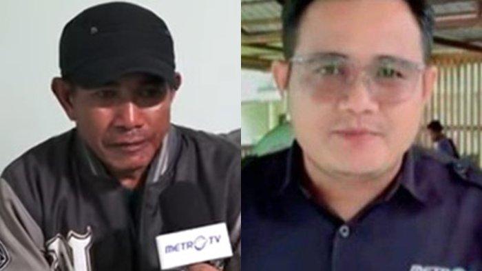 JURNALIS METRO TV DITEMUKAN - Helmi, ayah Sahril Helmi, jurnalis Metro TV tak kuasa menahan tangisnya sang anak akhirnya ditemukan  di pesisir Desa Sabatang, Kecamatan Bacan Timur, Kabupaten Halmahera Selatan, Maluku Utara, Sabtu (8/2/2025) setelah hampir sepekan terhanyut (kiri). (kanan) potret Sahril Helmi jurnalis Metro TV saat liputan.
