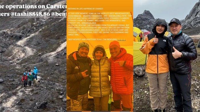 PENDAKI CARSTENSZ DIEVAKUASI. Momen pendaki, Indira Alaika dikabarkan mengalami Pulmonary Edema sempat dibantu evakuasi oleh dokter asal Turki. Indira Alaika, salah satu pendaki selamat dari tragedi cuaca buruk di Puncak Carstensz Pyramid, Papua dikabarkan sempat mengalami Pulmonary Edema.