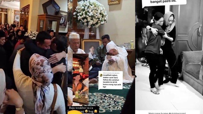 Isak tangis saat jenazah dokter Azmi Fadhlih tiba di rumah duka, di Bandung pada Senin (16/12/2024) malam.