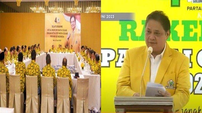 Airlangga Hartarto mengumpulkan 38 Ketua DPD 1 Golkar dari seluruh Provinsi se-Indonesia di Bali, Minggu (30/7/2023) malam.
