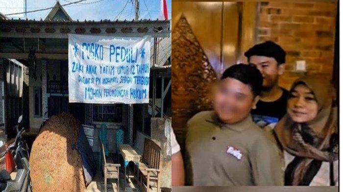 GUGATAN KAKEK KE CUCU- (KIRI) Kondisi rumah yang digugat kakek kepada cucunya yang masih berusia 12 tahun di Desa Karangsong, Kecamatan/Kabupaten Indramayu, Senin (7/7/2025). (KANAN) Keluarga Zaki, cucu yang digugat kakeknya saat ditemui Dedi Mulyadi. Kakek Kadi  sempat melakukan mediasi dan menawarkan uang kompensasi ganti rugi pembangunan rumah sebesa Rp100 juta untuk cucunya, namun ditolak