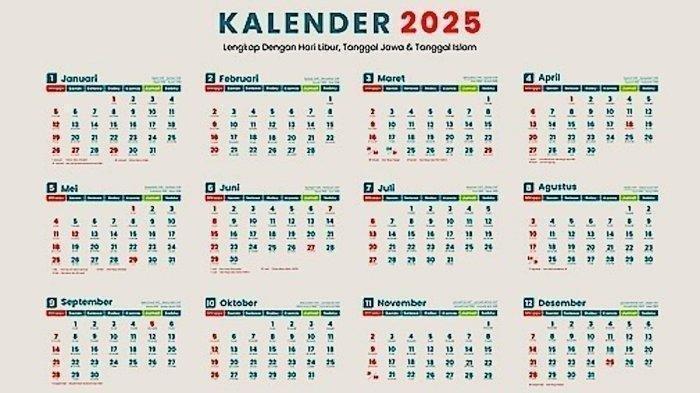 Kalender 2025 Indonesia Lengkap Libur Nasional dan Cuti Bersama, Ini