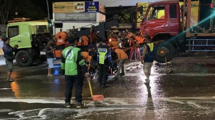 Kecelakaan Karambol di Exit Tol Bawen Semarang