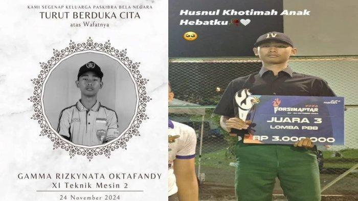 Keluarga GRO(17) alias Gamma, siswa SMKN 4 Kota Semarang, Jawa Tengah yang tewas ditembak polisi bongkar rekaman CCTV detik-detik Aipda Robig