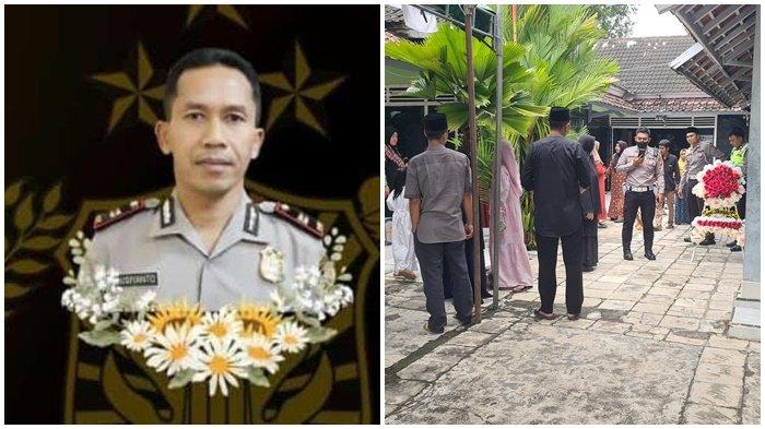 RUMAH DUKA -- AKP Anumerta (Anm) Lusiyanto, SH apolsek Negara Batin, Polres Way Kanan, Polda Lampung tewas ditembak saat gerebek judi sabung ayam, Senin (17/3/2025). Terlihat, pelayat mulai memadati rumah duka di di Desa Sumber Harjo, Kecamatan Buay Madang Timur, Kabupaten OKU Timur, Sumsel, Selasa (18/3/2025).
