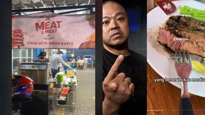 Kesedihan dirasakan pemilik warung steak UMKM Meat a Meat setelah direview pedas oleh food vlogger Codeblu. mengalami kerugian omset sebesar 50-6 persen