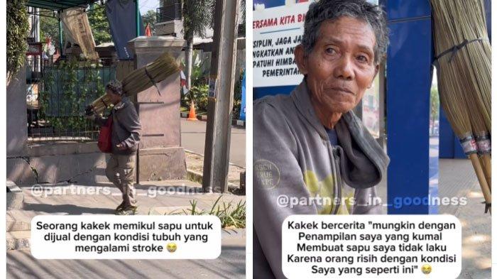 Kisah Pilu Kakek Husen Penjual Sapu Lidi di Bogor Alami Stroke, Makan Sehari Sekali Tak Ada Pembeli