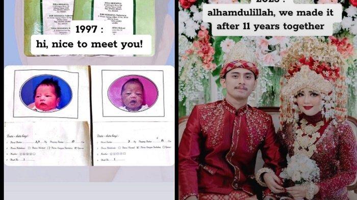 Kisah pengantin dijuluki jodoh dari lahir karena punya tanggal lahir hingga rs bersalin yang sama.