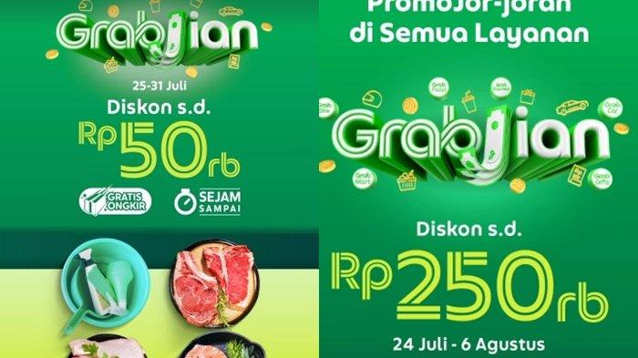 Kode promo Grab Indonesia yang menawarkan diskon hari ini, Selasa (25/7/2023). Hari Gajian diskon s/d Rp 250 ribu mulai berlaku 24 Juli-6 Agustus