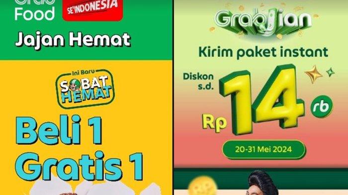 Kode promo Grab Indonesia yang menawarkan diskon terbaru selama bulan Mei, Rabu (22/5/2024). diskon berkali-kali hingga bayar cuma Rp 1 rupiah.