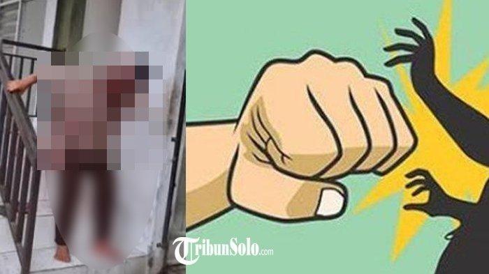 DUGAAN PENGANIAYAAN - Kolase foto emak-emak yang diduga dianiaya gegara diduga mencuri bawang dan Ilustrasi penganiayaan. Viral video seorang ibu-ibu bersimpah darah usai diduga dianiaya di pasar Mangu, Kecamatan Ngemplak, Boyolali, Sabtu, 2 Mei 2025.