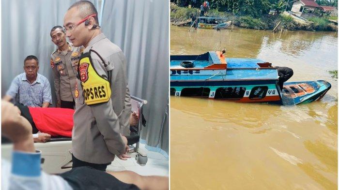 Wakapolres OKI Kompol I Putu Suryawan SIK saat membesuk Kanit Reskrim dan Kapolsek Air Sugihan yang turut menjadi korban speedboat kecelakaan di Perairan Banyuasin, Rabu (13/11/2024).