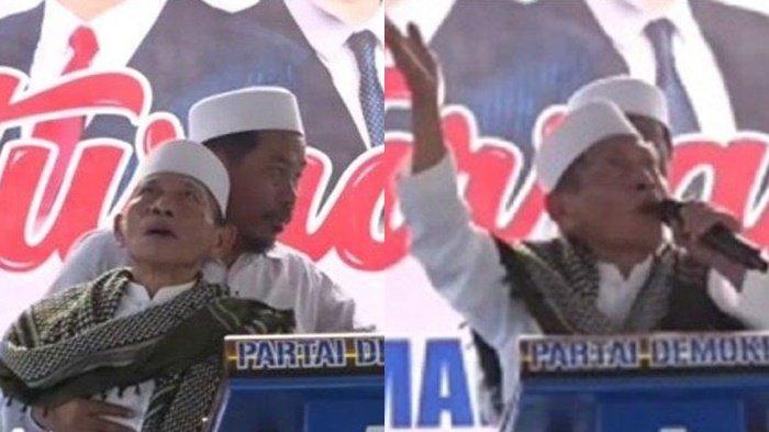 Kondisi terkini KH Suyuti Toha usai viral pingsan di atas mimbar saat doakan Capres-Cawapres Prabowo Subianto dan Gibran Rakabuming menang Pilpres 2024 (Instagram/terangmedia - Tribunnews.com)
