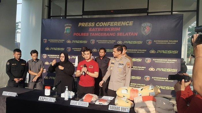 Konferensi pers kasus KDRT di Tangsel oleh Kapolres Tangerang Selatan, AKBP Faisal Febrianto
