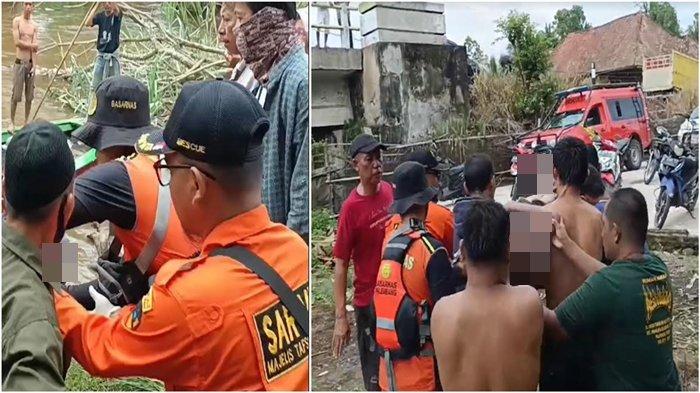 Kronologi dua anak kembar tenggelam di Sungai Komering OKU Timur, salah seorang berusaha menolong saudaranya yang jatuh terpeleset saat memancing. Petugas mengevakuasi satu dari dua anak kembar tenggelam yang ditemukan meninggal, Jumat (16/2/2024).