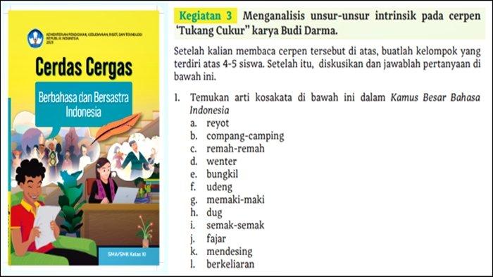 Kunci jawaban, Bahasa Indonesia Kelas 11 Halaman 72 73 74 Kurikulum Merdeka, Cerpen Tukang Cukur.