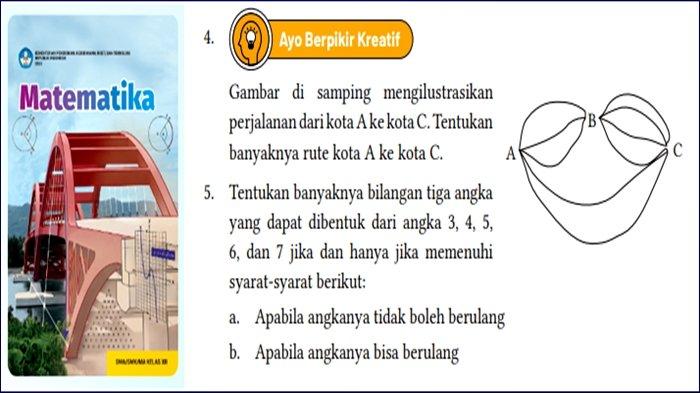 Kunci jawaban, Matematika Kelas 12 Halaman 94 Kurikulum Merdeka, Latihan 3.1: Bab 3 Kombinatorik. Kunci jawaban, Matematika Kelas 12 ini untuk buku Matematika untuk SMA/SMK/MA Kelas XII Edisi 1, yang ditulis Mohammad Tohir.