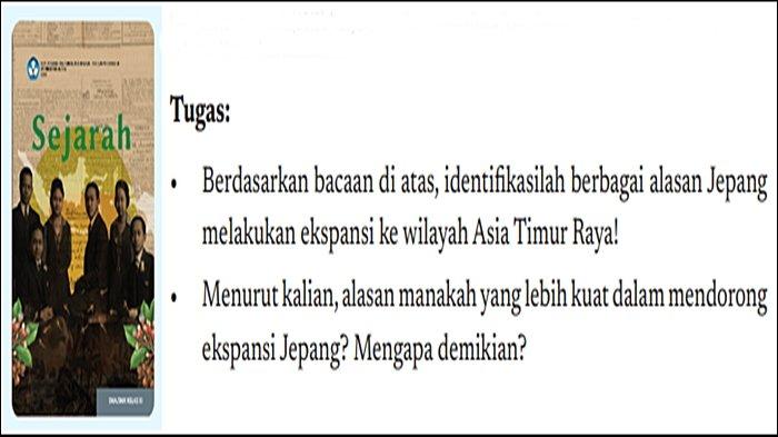 Kunci jawaban Sejarah Kelas 11 Halaman 94 Kurikulum Merdeka, Alasan Ekspansi Jepang. Soal buku Sejarah untuk SMA Kelas XI  ditulis Martina Safitry.