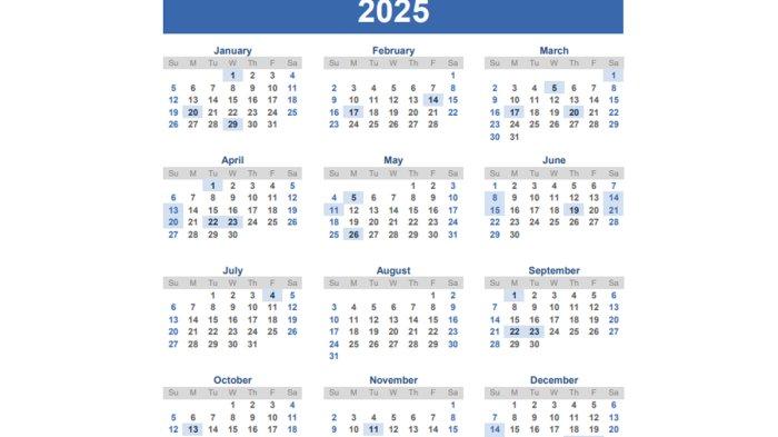 Link PDF Kalender 2025 Lengkap dengan Tanggalan Hijriah, Hari Libur dan