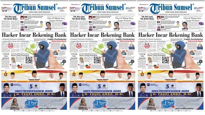 Liputan khusus Tribun Sumsel, hacker incar rekening bank, warga diimbau waspada peretasan handphone.