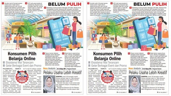 Pasca pandemi Covid-19 bahkan setelah sekarang dinyatakan endemi, kondisi mal belum bisa dikatakan normal menjadi tema Liputan Khusus Tribun Sumsel.