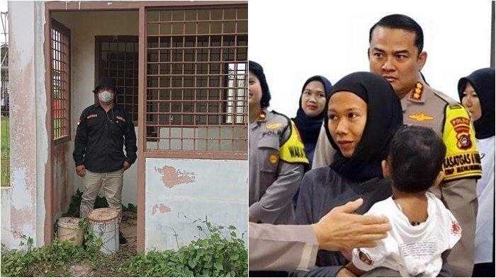 (KIRI) Lokasi yang diduga menjadi tempat penyanderaan ibu dan anak di areal kebun sawit, Bangka, Kepulauan Bangka Belitung, Sabtu (7/12/2024). (Kanan) Nadya (22) bersama bayinya berusia satu tahun berhasil diselamatkan oleh dua pengacara fenomena Andi Kusuma dan rekannya Budiono bersama aparat kepolisian setelah diduga disekap selama 2 bulan.. Manajer PT Payung Mitra Jaya Mandiri (PMM) berinisial GM kini ditahan polisi atas dugaan penyekapan terhadap seorang ibu dan anaknya di Bangka