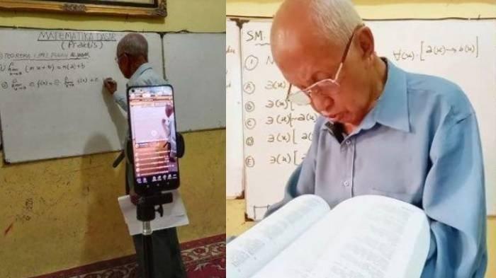 Mbah Melan guru pensiunan ngajar matematika gratis.