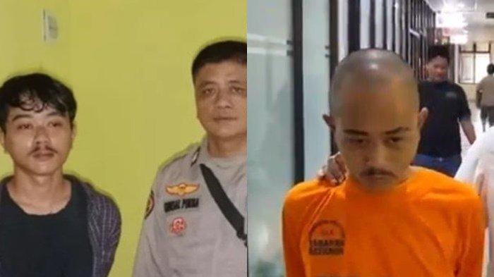 PELAKU PENGANIAYAAN IBU KANDUNG- Pemuda Bekasi yang jadi pelaku penganiayaan ibu kandung (kiri) digelandang aparat kepolisian ke Polres Metro Bekasi Kota, Minggu (22/6/2025).  Meilanie (46), ibu yang dianiaya anak semata wayangnya, Mochamad Ichsan Ezra Candra (23) sebut putranya memiliki perangai temperamen, sering aniaya