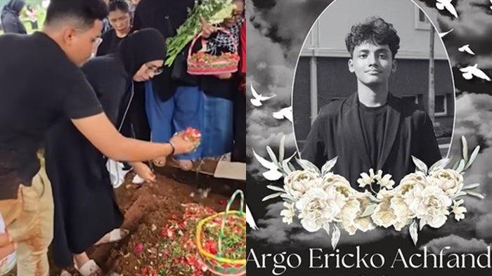  IBU MAHASISWA UGM YANG TEWAS- Melina ibunda Argo Ericko Achfandi saat memakamkan putranya. Melina mengisahkan perjuangan panjangnya membesarkan putra semawayangnya seorang diri setelah sang suami meninggal dunia. (TIKTOK/blue.sky1353)
 
