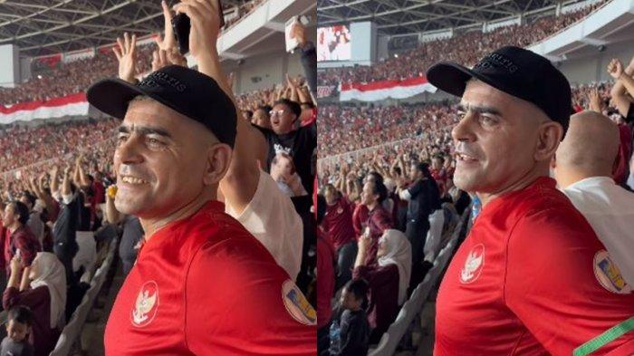 Momen Cristian Gonzalez nonton Timnas Indonesia bertanding melawan Filipina untuk kualifikasi Piala Dunia 2026 pada Selasa (11/6/2024) di Gelora Bung Karno (GBK) jadi sorotan publik.