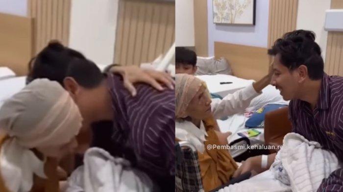 Sonny Septian dijenguk ibunya di rumah sakit.