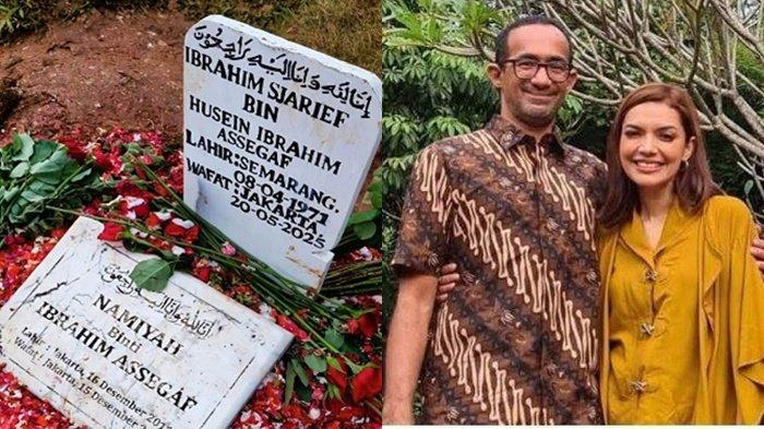 NAJWA SHIHAB BERDUKA- Najwa Shihab akhirnya berkunjung ke tempat peristirahatan terakhir suaminya, Ibrahim Sjarief Assegaf di TPU Jeruk Purut, Kamis, (23/5/2025).