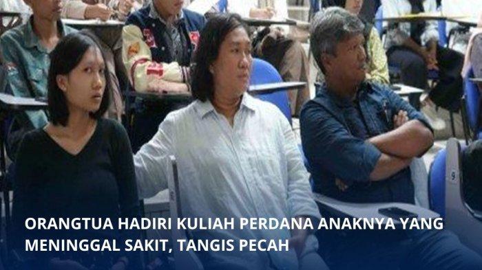 Orangtua mendiang Marchia Hutabarat, Sebastian Hutabarat dan Imelda Napitupulu di salah satu ruang kelas FEB UGM.