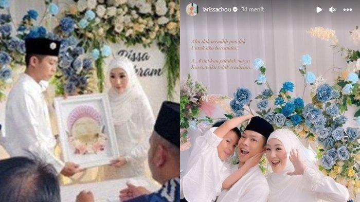 Momen pernikahan Larissa Chouu dengan Ikram Rosadi.