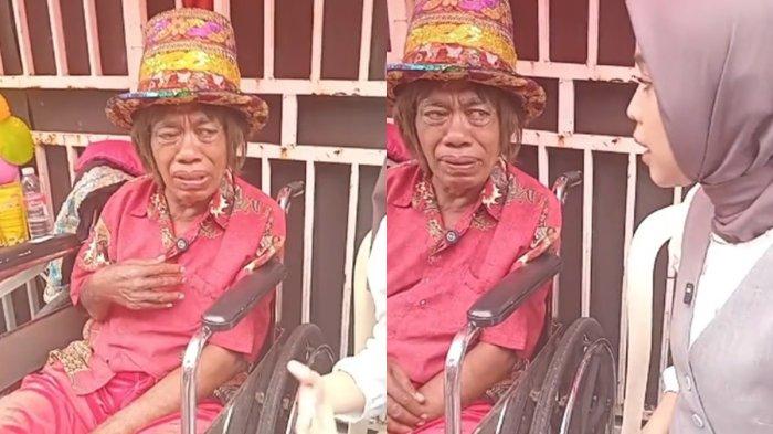Pesulap Sutarno atau Pak Tarno tak kuasa menahan tangisnya saat dikunjungi Ria Ricis di kediamannya di Warakas, Jakarta Utara.