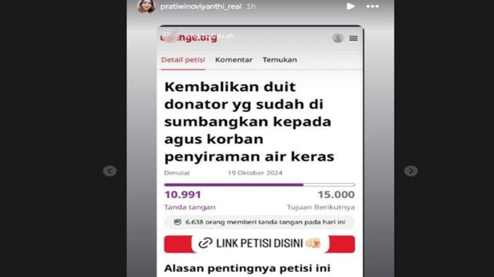 Petisi para donatur yang meminta uang donasi di kembalikan.