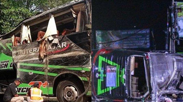 Pihak Komite Nasional Keselamatan Transportasi (KNKT) bersama Dishub Jabar dan Polda Jabar ungkap penyidikan semenetara terhadap Bus maut Trans Putera Fajar